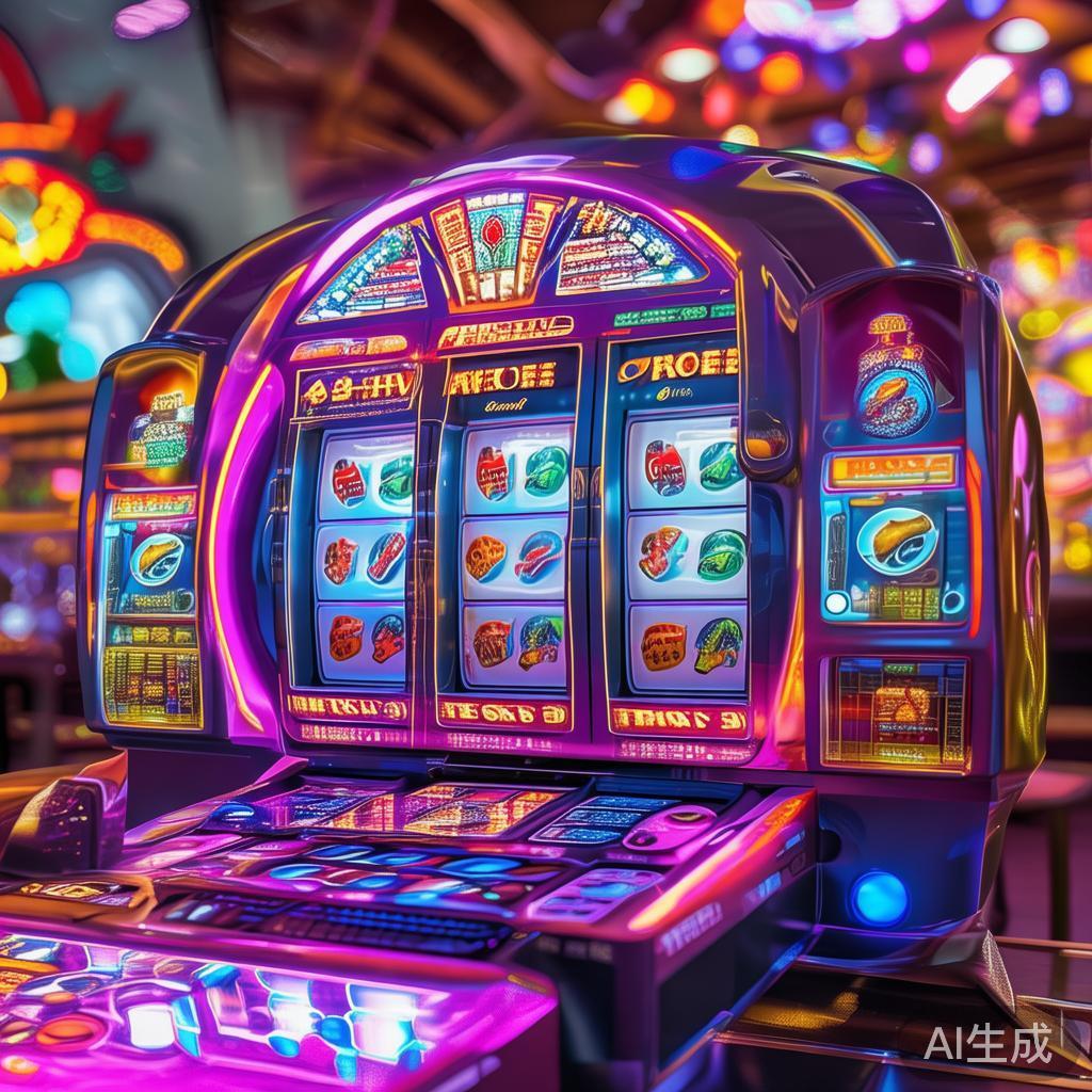 老虎机玩法：玩家使用虚拟筹码转动滚轮，目标是在特定